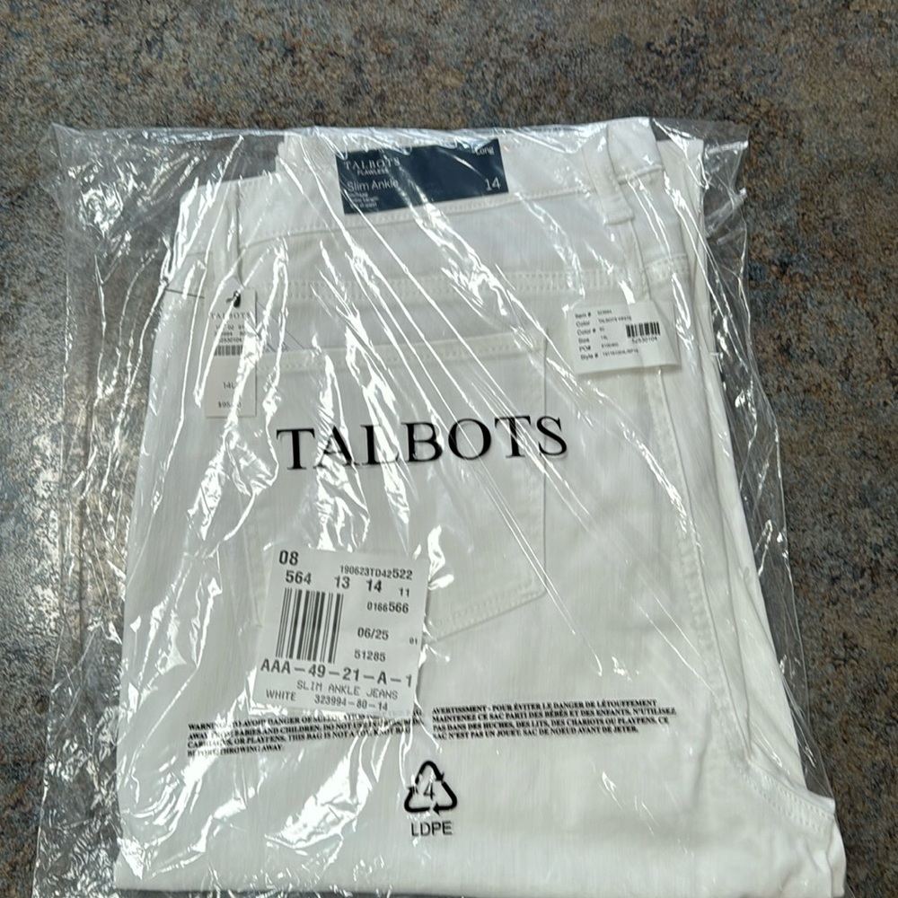 Talbots size 14 woman’s jeans brand new with tags still wrapped
